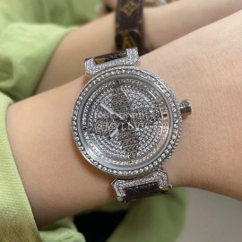 Louis Vuitton Luminous Pointer 316l Fine Steel Case Diamond Watch Brown