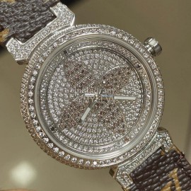 Louis Vuitton Luminous Pointer 316l Fine Steel Case Diamond Watch Brown