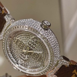 Louis Vuitton Luminous Pointer 316l Fine Steel Case Diamond Watch Brown