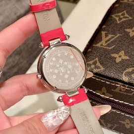 Louis Vuitton Luxury Diamond Dial Watch For Women Red