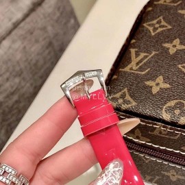 Louis Vuitton Luxury Diamond Dial Watch For Women Red