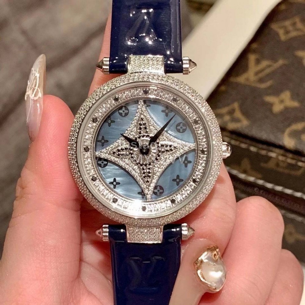 Louis Vuitton Luxury Diamond Dial Watch For Women