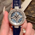 Louis Vuitton Luxury Diamond Dial Watch For Women