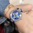 Louis Vuitton Luxury Diamond Dial Watch For Women Blue