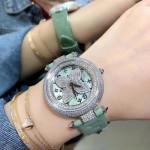 Louis Vuitton Luxury Diamond Dial Watch For Women Green