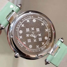 Louis Vuitton Luxury Diamond Dial Watch For Women Green