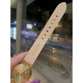 Louis Vuitton Tambour Slim Series Ecco Leather Strap Watch Orange