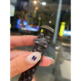 Louis Vuitton Tambour Slim Series Ecco Leather Strap Watch 