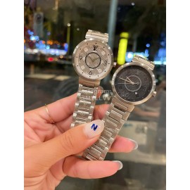 Louis Vuitton Tambour Slim Series New Steel Strap Watch 