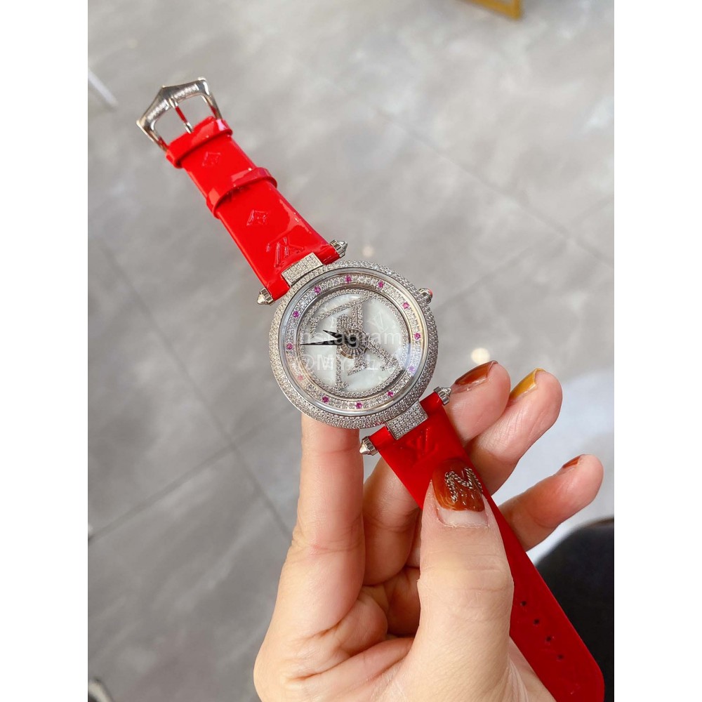 Louis Vuitton New 316l Fine Steel Case Diamond Dial Watch For Women