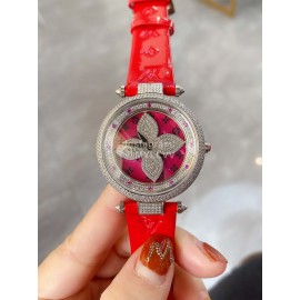 Louis Vuitton Fashion 316l Fine Steel Case Diamond Dial Watch For Women