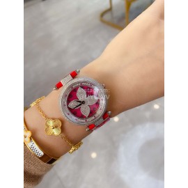 Louis Vuitton Fashion 316l Fine Steel Case Diamond Dial Watch For Women