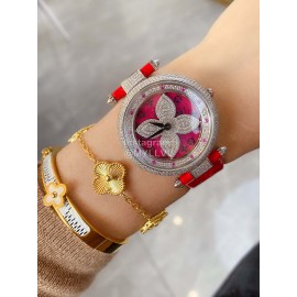 Louis Vuitton Fashion 316l Fine Steel Case Diamond Dial Watch For Women