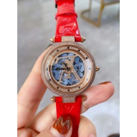 Louis Vuitton 316l Fine Steel Case Diamond Dial Watch For Women