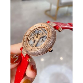 Louis Vuitton 316l Fine Steel Case Diamond Dial Watch For Women