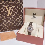 Louis Vuitton 316l Fine Steel Case Leather Strap Watch For Women 