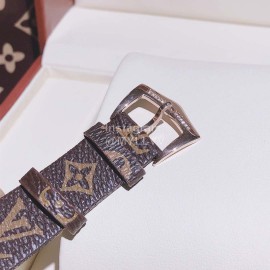 Louis Vuitton 316l Fine Steel Case Leather Strap Watch For Women 