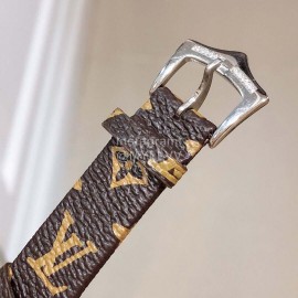 Louis Vuitton 316l Fine Steel Case Leather Strap Diamond Watch For Women 