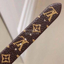 Louis Vuitton 316l Fine Steel Case Leather Strap Diamond Watch For Women 