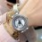 Louis Vuitton 316l Fine Steel Case Leather Strap Watch For Women White