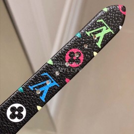 Louis Vuitton 316l Fine Steel Case Leather Strap Watch For Women Black