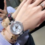 Louis Vuitton 316l Fine Steel Case Diamond Leather Strap Watch For Women 