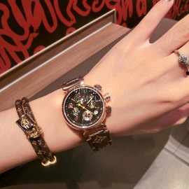 Louis Vuitton Leather Strap Quartz Watch For Women