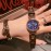 Louis Vuitton Leather Strap Blue Dial Quartz Watch For Women