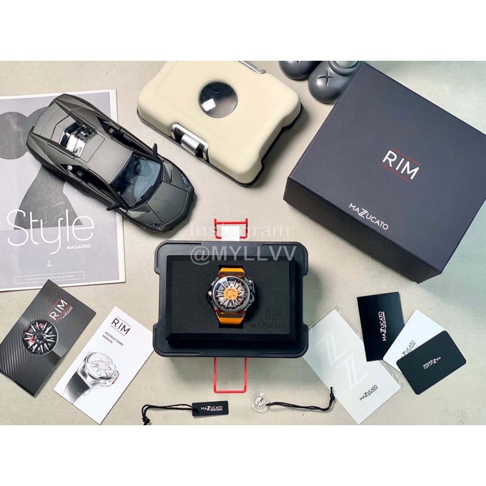 Mazzucato Rim Rubber Strap Watch Orange