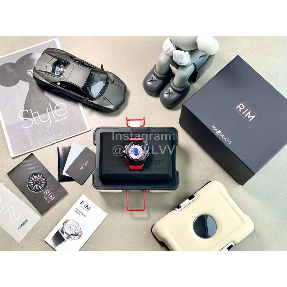 Mazzucato Rim Rubber Strap Watch Red