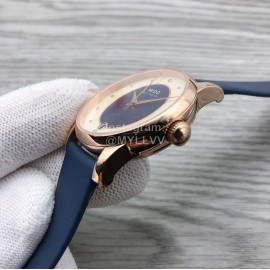 Mido Sapphire Crystal Leather Strap Watch For Women Navy