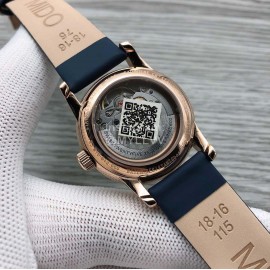 Mido Sapphire Crystal Leather Strap Watch For Women Navy