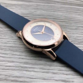 Mido Sapphire Crystal Leather Strap Watch For Women Navy