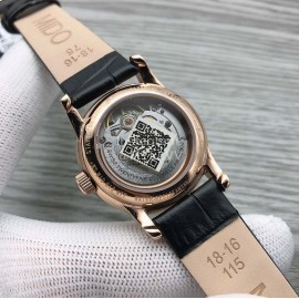 Mido Sapphire Crystal Black Leather Strap Watch For Women 