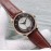 Mido Sapphire Crystal Leather Strap Watch For Women Reddish Brown