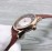 Mido Sapphire Crystal Leather Strap Watch For Women Reddish Brown