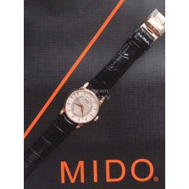 Mido Sapphire Crystal Leather Strap Mechanical Watch For Women 