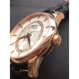 Mido Sapphire Crystal Leather Strap Mechanical Watch For Women 