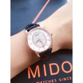 Mido Sapphire Crystal Leather Strap Mechanical Watch For Women 