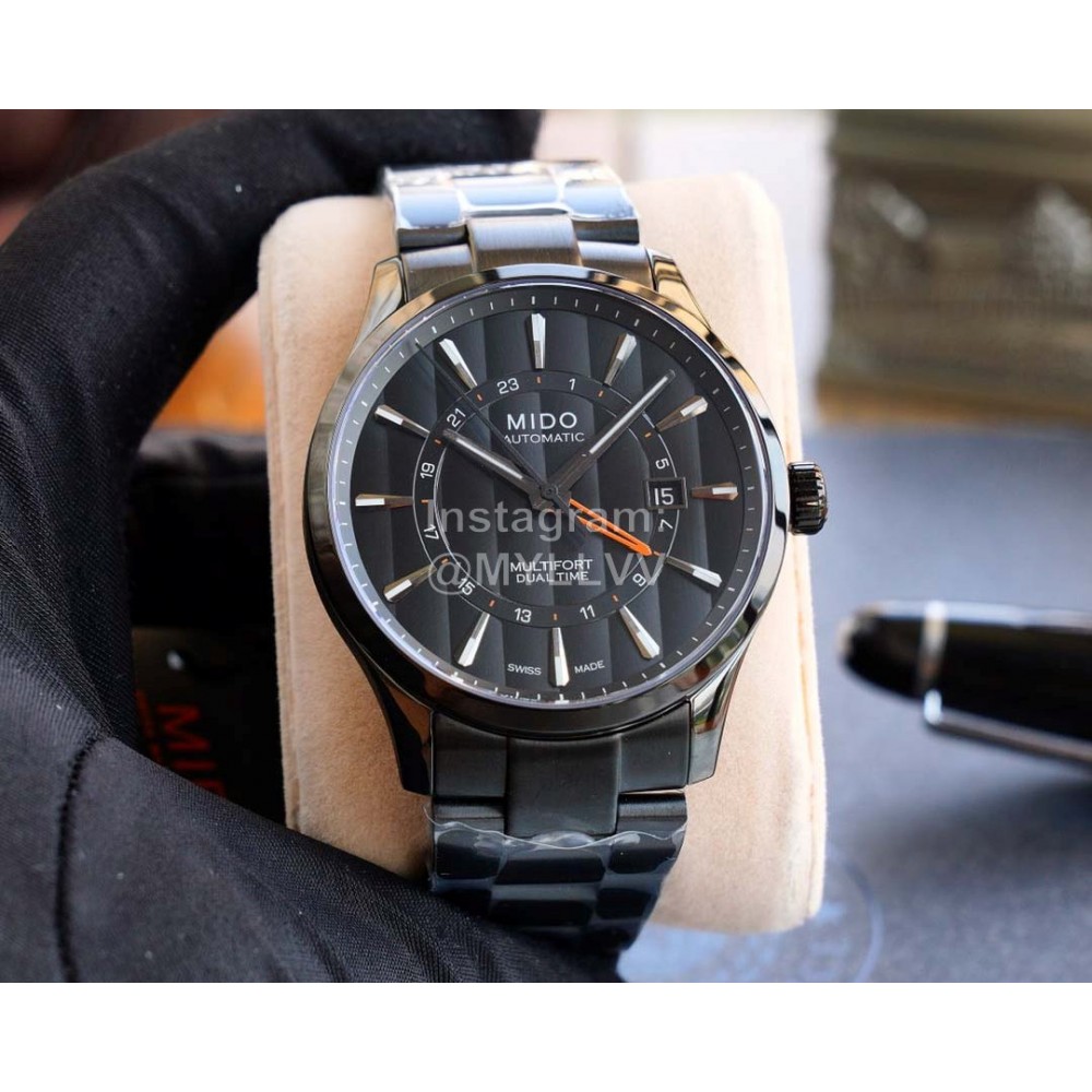 Mido 42mm Dial Sports Leisure Mechanical Watch Black