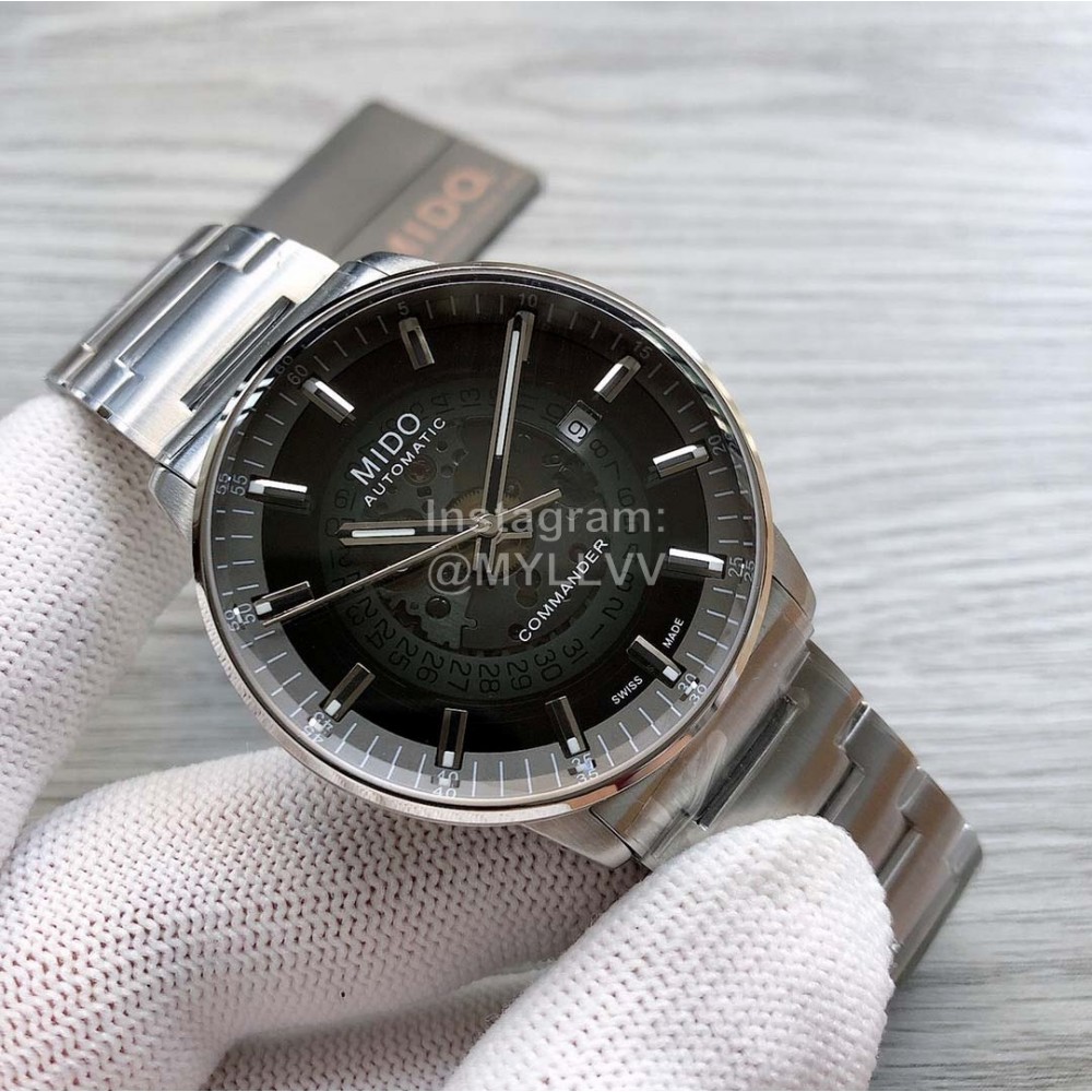 Mido Waterproof Sapphire Crystal Mechanical Watch For Men Silver