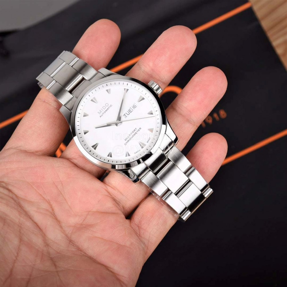 Mido Silver Steel Strap Sapphire Crystal Mechanical Watch For Men