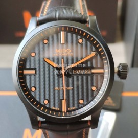 Mido Black Leather Strap Sapphire Crystal Mechanical Watch For Men