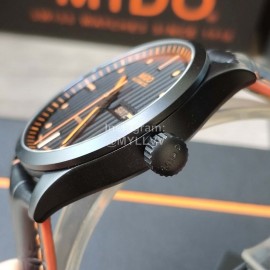 Mido Black Leather Strap Sapphire Crystal Mechanical Watch For Men