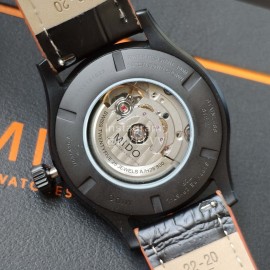 Mido Black Leather Strap Sapphire Crystal Mechanical Watch For Men