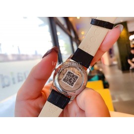 Mido Ultra Thin Case Leather Strap Watch For Women Black