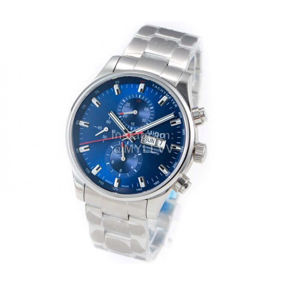 Mido 316l Refined Steel Multifunctional Watch Navy