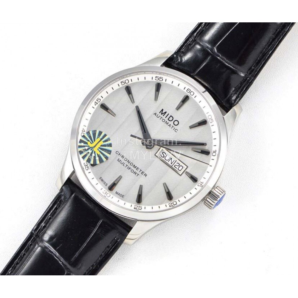 Mido 42mm Dial Leather Strap Mechanical Watch