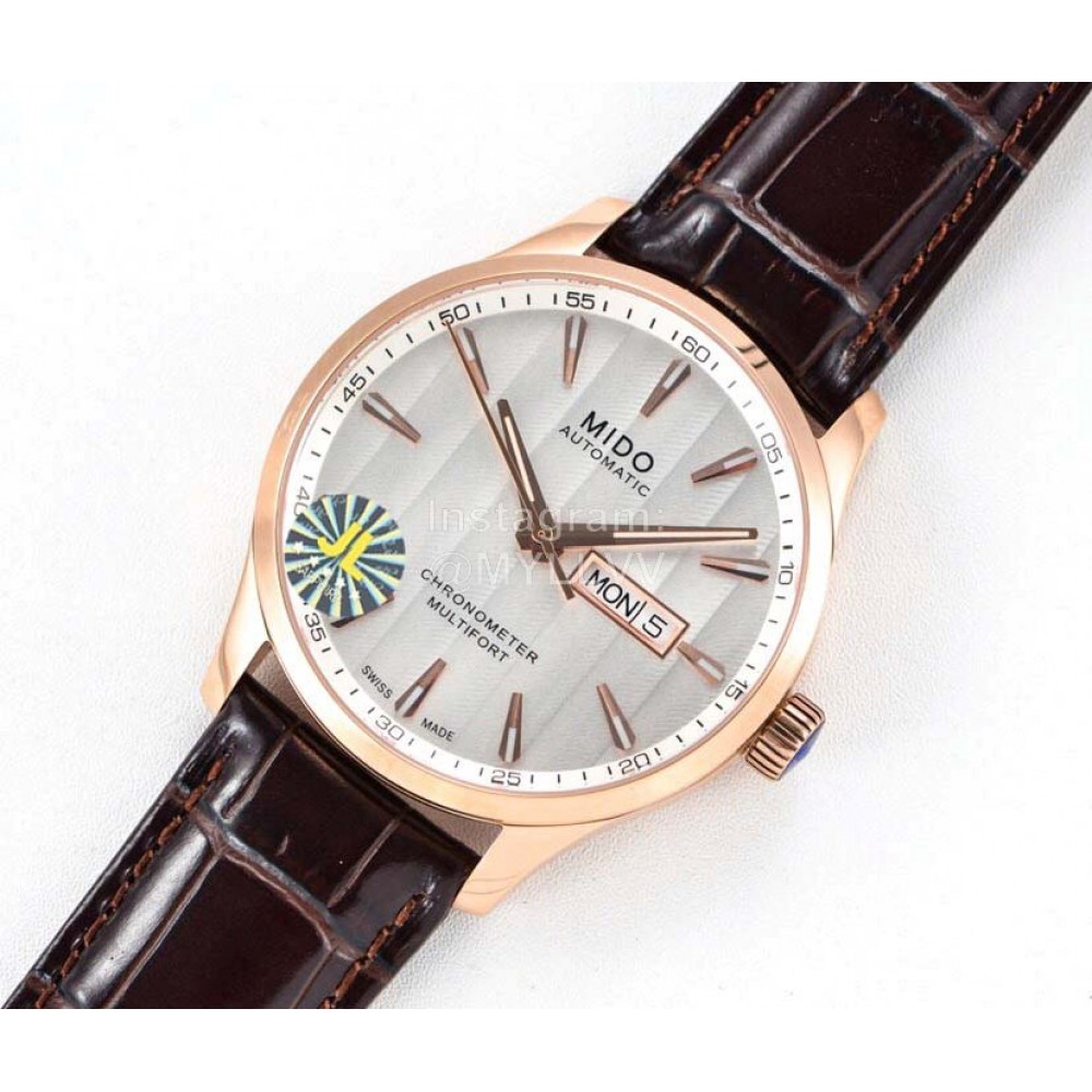 Mido New 42mm Dial Leather Strap Mechanical Watch