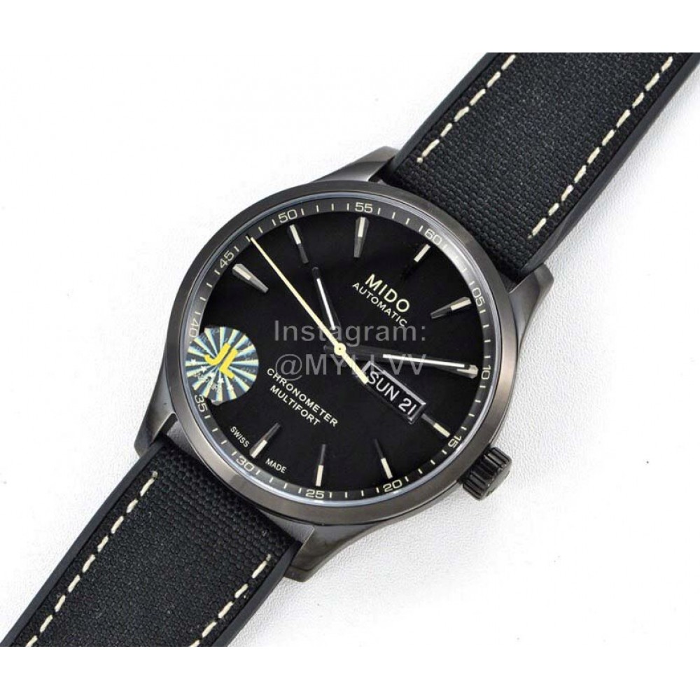 Mido 42mm Dial Black Strap Mechanical Watch